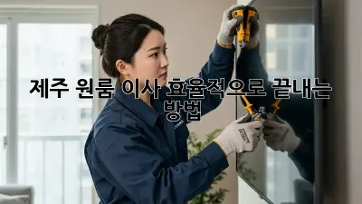 제주 원룸 이사, 효율적으로 끝내는 방법!